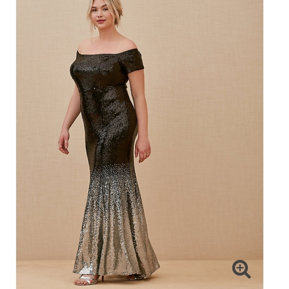 TORRID special occasion black ombre sequin